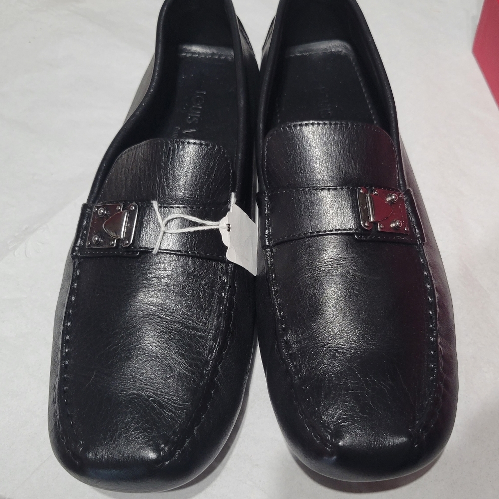 Louis Vuitton Men Black Leather Driver Loafers Size 9